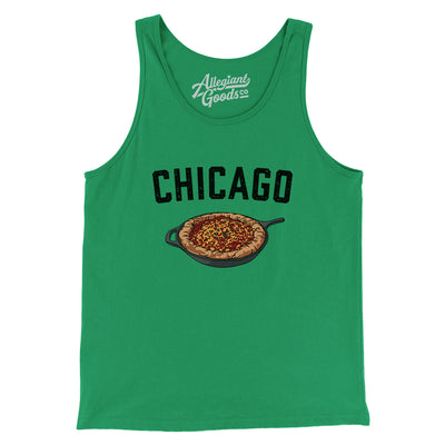 Chicago Style Deep Dish Pizza Men/Unisex Tank Top-Kelly-Allegiant Goods Co. Vintage Sports Apparel