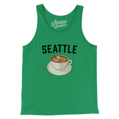 Seattle Coffee Men/Unisex Tank Top-Kelly-Allegiant Goods Co. Vintage Sports Apparel
