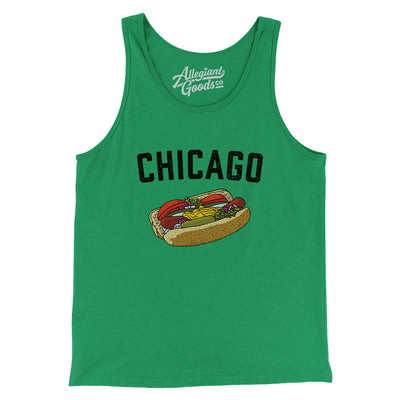 Chicago Style Hot Dog Men/Unisex Tank Top-Kelly-Allegiant Goods Co. Vintage Sports Apparel
