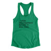 I Liked Indianapolis Before It Was Cool Women's Racerback Tank-Kelly Green-Allegiant Goods Co. Vintage Sports Apparel