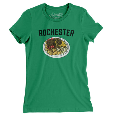 Rochester Garbage Plate Women's T-Shirt-Kelly-Allegiant Goods Co. Vintage Sports Apparel