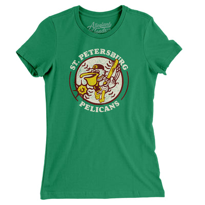 St. Petersburg Pelicans Baseball Women's T-Shirt-Kelly-Allegiant Goods Co. Vintage Sports Apparel