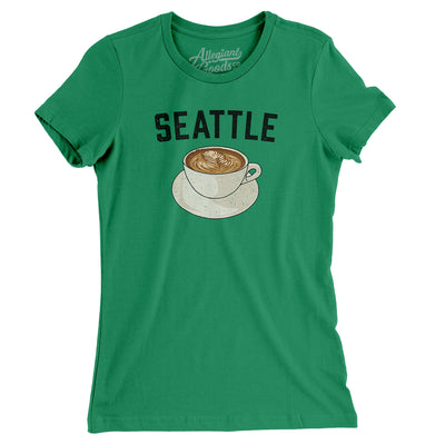Seattle Coffee Women's T-Shirt-Kelly-Allegiant Goods Co. Vintage Sports Apparel