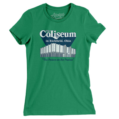 Richfield Ohio Coliseum Women's T-Shirt-Kelly-Allegiant Goods Co. Vintage Sports Apparel