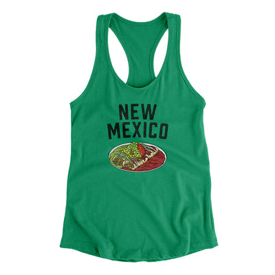 New Mexico Christmas Enchiladas Women's Racerback Tank-Kelly Green-Allegiant Goods Co. Vintage Sports Apparel