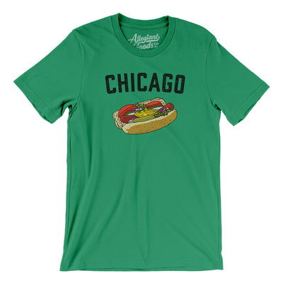 Chicago Style Hot Dog Men/Unisex T-Shirt-Kelly-Allegiant Goods Co. Vintage Sports Apparel