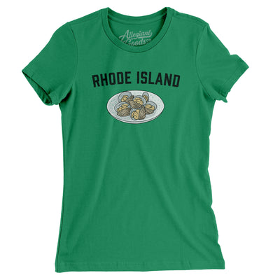 Rhode Island Clams Women's T-Shirt-Kelly-Allegiant Goods Co. Vintage Sports Apparel