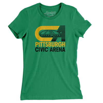 Pittsburgh Civic Arena Women's T-Shirt-Kelly-Allegiant Goods Co. Vintage Sports Apparel