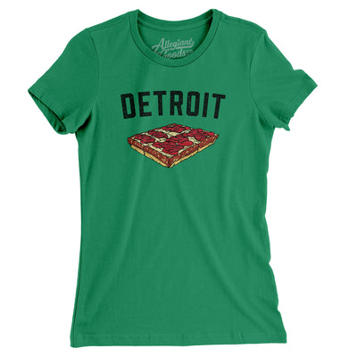 Detroit Style Pan Pizza Women's T-Shirt-Kelly-Allegiant Goods Co. Vintage Sports Apparel