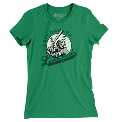 Adirondack Lumberjacks Baseball Women's T-Shirt-Kelly-Allegiant Goods Co. Vintage Sports Apparel