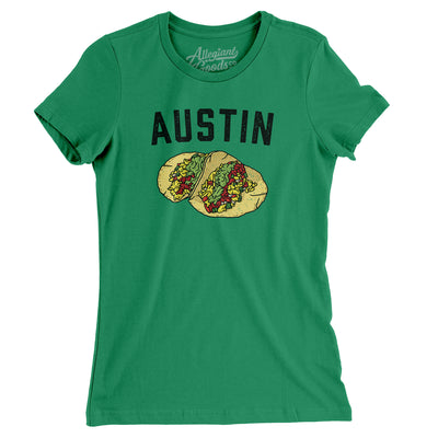Austin Tacos Women's T-Shirt-Kelly-Allegiant Goods Co. Vintage Sports Apparel