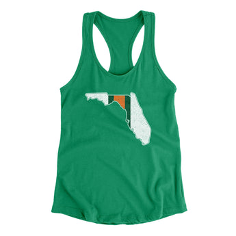 Florida Helmet Stripes Women's Racerback Tank-Kelly Green-Allegiant Goods Co. Vintage Sports Apparel