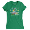 St. Pete Florida Pier Women's T-Shirt-Kelly-Allegiant Goods Co. Vintage Sports Apparel