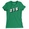 Philadelphia 215 Area Code Women's T-Shirt-Allegiant Goods Co. Vintage Sports Apparel