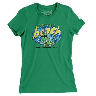 Dinosaur Beach Pier Amusement Park Women's T-Shirt-Kelly-Allegiant Goods Co. Vintage Sports Apparel