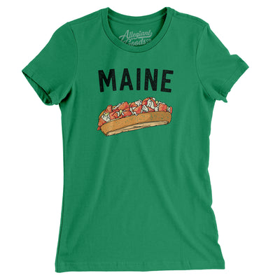 Maine Lobster Roll Women's T-Shirt-Kelly-Allegiant Goods Co. Vintage Sports Apparel