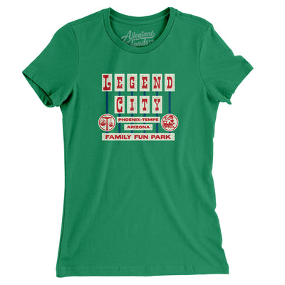 Legend City Amusement Park Women's T-Shirt-Kelly-Allegiant Goods Co. Vintage Sports Apparel