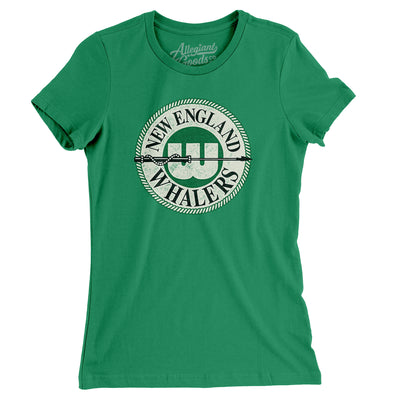 New England Whalers Hockey Women's T-Shirt-Kelly-Allegiant Goods Co. Vintage Sports Apparel