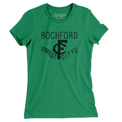 Rockford Forest Citys Baseball Women's T-Shirt-Kelly-Allegiant Goods Co. Vintage Sports Apparel