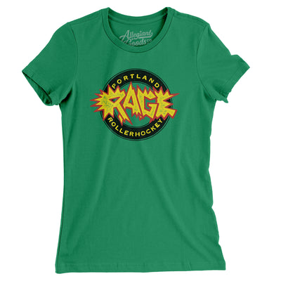 Portland Rage Roller Hockey Women's T-Shirt-Kelly-Allegiant Goods Co. Vintage Sports Apparel