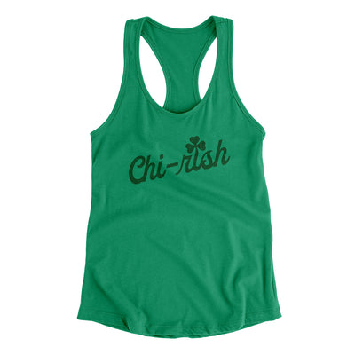 Chi-rish Women's Racerback Tank-Kelly Green-Allegiant Goods Co. Vintage Sports Apparel