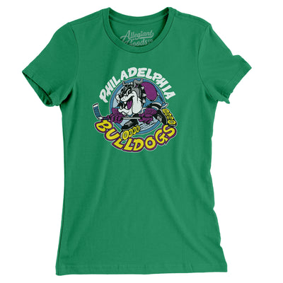 Philadelphia Bulldogs Roller Hockey Women's T-Shirt-Kelly-Allegiant Goods Co. Vintage Sports Apparel