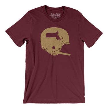 Massachusetts Vintage Football Helmet Men/Unisex T-Shirt-Allegiant Goods Co. Vintage Sports Apparel