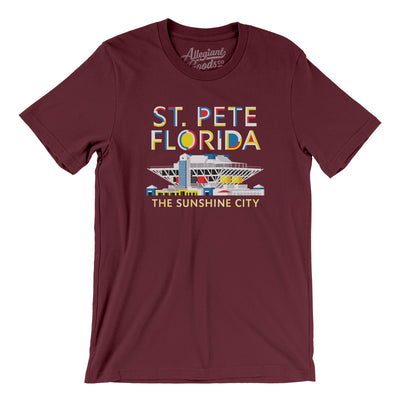 St. Pete Florida Pier Men/Unisex T-Shirt-Maroon-Allegiant Goods Co. Vintage Sports Apparel