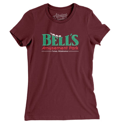 Bells Amusement Park Women's T-Shirt-Maroon-Allegiant Goods Co. Vintage Sports Apparel