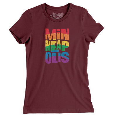 Minneapolis Minnesota Pride Women's T-Shirt-Maroon-Allegiant Goods Co. Vintage Sports Apparel