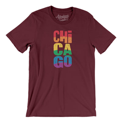 Chicago Illinois Pride Men/Unisex T-Shirt-Maroon-Allegiant Goods Co. Vintage Sports Apparel