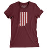 Indiana Hoosier Stripes Women's T-Shirt-Maroon-Allegiant Goods Co. Vintage Sports Apparel