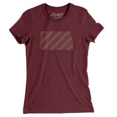 North Dakota Pride State Women's T-Shirt-Maroon-Allegiant Goods Co. Vintage Sports Apparel