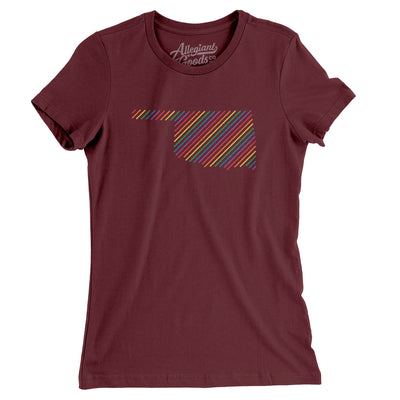 Oklahoma Pride State Women's T-Shirt-Maroon-Allegiant Goods Co. Vintage Sports Apparel
