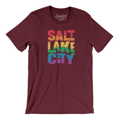 Salt Lake City Pride Men/Unisex T-Shirt-Maroon-Allegiant Goods Co. Vintage Sports Apparel