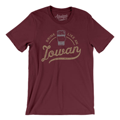 Drink Like an Iowan Men/Unisex T-Shirt-Maroon-Allegiant Goods Co. Vintage Sports Apparel