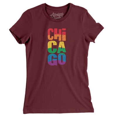 Chicago Illinois Pride Women's T-Shirt-Maroon-Allegiant Goods Co. Vintage Sports Apparel