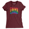 Cleveland Ohio Pride Women's T-Shirt-Maroon-Allegiant Goods Co. Vintage Sports Apparel