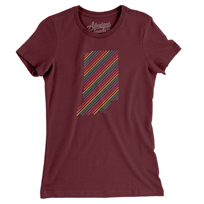 Indiana Pride State Women's T-Shirt-Maroon-Allegiant Goods Co. Vintage Sports Apparel