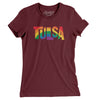 Tulsa Oklahoma Pride Women's T-Shirt-Maroon-Allegiant Goods Co. Vintage Sports Apparel
