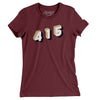 San Francisco 415 Area Code Women's T-Shirt-Maroon-Allegiant Goods Co. Vintage Sports Apparel