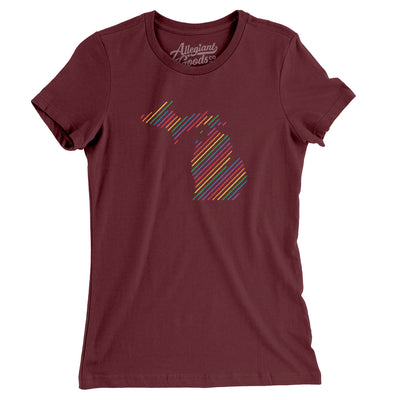 Michigan Pride State Women's T-Shirt-Maroon-Allegiant Goods Co. Vintage Sports Apparel