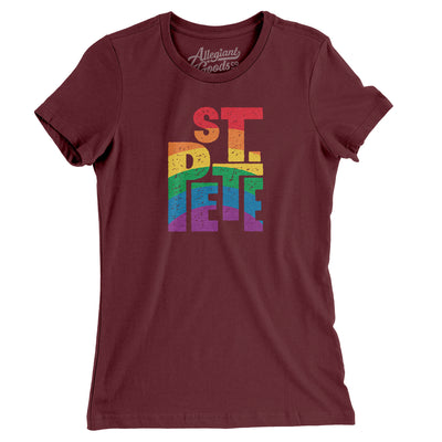 St. Petersburg Florida Pride Women's T-Shirt-Maroon-Allegiant Goods Co. Vintage Sports Apparel