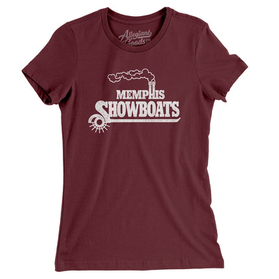 Memphis Showboats Football Women's T-Shirt-Maroon-Allegiant Goods Co. Vintage Sports Apparel