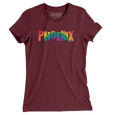 Phoenix Arizona Pride Women's T-Shirt-Maroon-Allegiant Goods Co. Vintage Sports Apparel