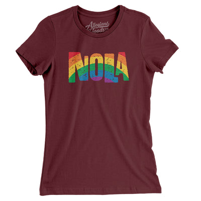 New Orleans Louisiana Pride Women's T-Shirt-Maroon-Allegiant Goods Co. Vintage Sports Apparel