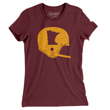 Minnesota Vintage Football Helmet Women's T-Shirt-Allegiant Goods Co. Vintage Sports Apparel