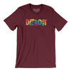 Detroit Michigan Pride Men/Unisex T-Shirt-Maroon-Allegiant Goods Co. Vintage Sports Apparel