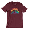 San Diego California Pride Men/Unisex T-Shirt-Maroon-Allegiant Goods Co. Vintage Sports Apparel