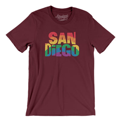 San Diego California Pride Men/Unisex T-Shirt-Maroon-Allegiant Goods Co. Vintage Sports Apparel